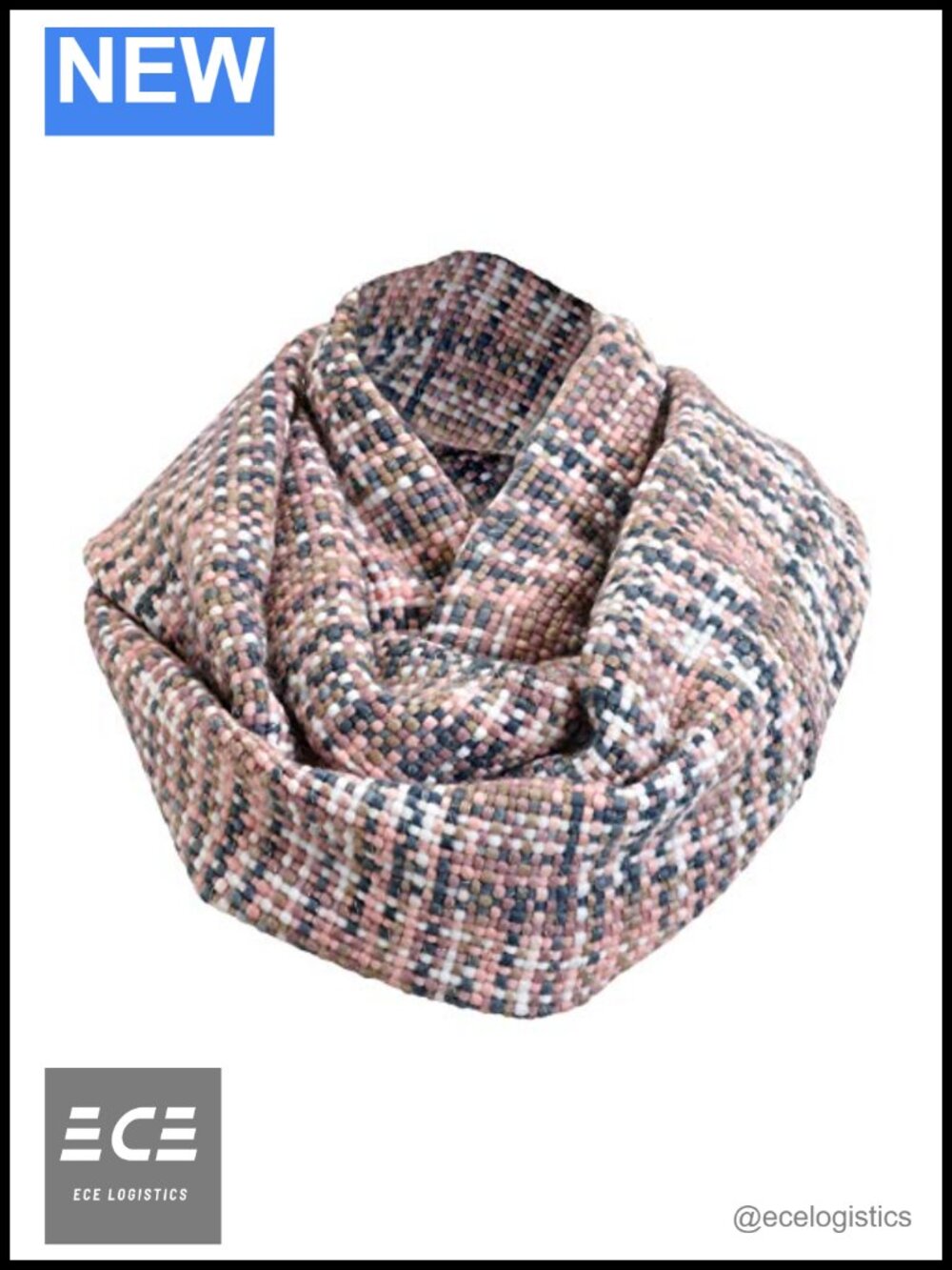 Acrylic Lurex Woven Threads Infinity Scarf One Size Casual Travel